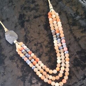 Multicolor Natural And Polished Agate Stone Slide Necklace16 To 32 In Long